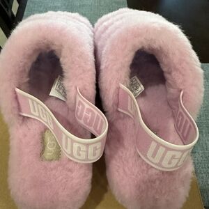 UGG Soft Pink Fluffy Slippers